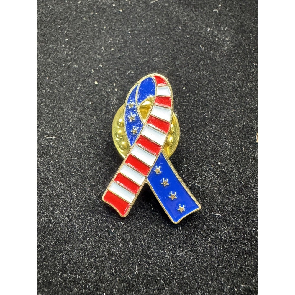 USA American Flag Stars and Strips Support Ribbon Pinback Lapel Hat Tie Pin